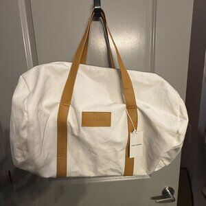 Cozy Earth Duffel Bag Womens White Canvas Top Handle Gym Workout Travel Outdoor